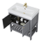 Trafalgar Freestanding Vanity Unit - 810mm Grey with Brushed Brass Handles - 1 Tap Hole