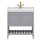 Trafalgar Freestanding Vanity Unit - 810mm Grey with Brushed Brass Handles