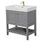 Trafalgar Freestanding Vanity Unit - 810mm Grey with Brushed Brass Handles