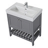 Trafalgar Freestanding Vanity Unit - 810mm Grey with Chrome Handles