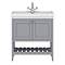 Trafalgar Freestanding Vanity Unit - 810mm Grey with Chrome Handles