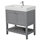 Trafalgar Freestanding Vanity Unit - 810mm Grey with Chrome Handles