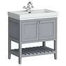 Trafalgar Freestanding Vanity Unit - 810mm Grey with Chrome Handles