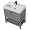 Trafalgar Freestanding Vanity Unit - 810mm Grey with Matt Black Handles
