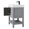 Trafalgar Freestanding Vanity Unit - 810mm Grey with Matt Black Handles