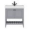 Trafalgar Freestanding Vanity Unit - 810mm Grey with Matt Black Handles