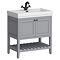 Trafalgar Freestanding Vanity Unit - 810mm Grey with Matt Black Handles