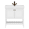 Trafalgar Freestanding Vanity Unit - 810mm White with Antique Brass Handles