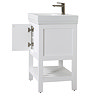 Trafalgar Freestanding Vanity Unit - 810mm White with Antique Brass Handles