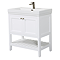 Trafalgar Freestanding Vanity Unit - 810mm White with Antique Brass Handles