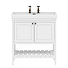 Trafalgar Freestanding Vanity Unit - 810mm White with Antique Brass Handles