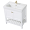 Trafalgar Freestanding Vanity Unit - 810mm White with Brushed Brass Handles