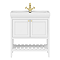 Trafalgar Freestanding Vanity Unit - 810mm White with Brushed Brass Handles