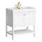 Trafalgar Freestanding Vanity Unit - 810mm White with Brushed Brass Handles