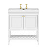 Trafalgar Freestanding Vanity Unit - 810mm White with Brushed Brass Handles