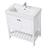 Trafalgar Freestanding Vanity Unit - 810mm White with Chrome Handles