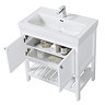 Trafalgar Freestanding Vanity Unit - 810mm White with Chrome Handles