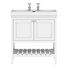 Trafalgar Freestanding Vanity Unit - 810mm White with Chrome Handles