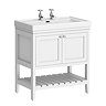 Trafalgar Freestanding Vanity Unit - 810mm White with Chrome Handles