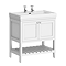 Trafalgar Freestanding Vanity Unit - 810mm White with Chrome Handles