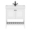 Trafalgar Freestanding Vanity Unit - 810mm White with Matt Black Handles
