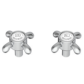 Trafalgar French Crosshead Alternative Tap Heads (Pair) - Chrome