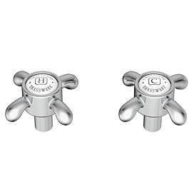 Trafalgar French Crosshead Alternative Tap Heads (Pair) - Chrome