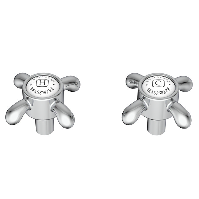 Trafalgar French Crosshead Alternative Tap Heads (Pair) - Chrome