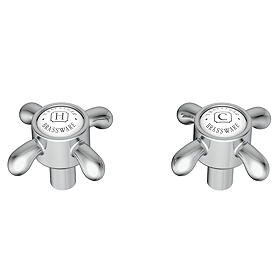 Trafalgar French Crosshead Alternative Tap Heads (Pair) - Chrome