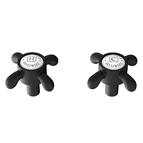 Trafalgar French Crosshead Alternative Tap Heads (Pair) - Matt Black