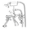 Trafalgar French Crosshead Deck Mounted Bath Shower Mixer & Shower Kit with Cranked Legs Chrome
