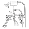 Trafalgar French Crosshead Deck Mounted Bath Shower Mixer & Shower Kit with Cranked Legs Chrome