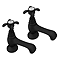 Trafalgar French Crosshead Pillar Bath Taps (Pair) Matt Black