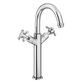 Trafalgar French Crosshead Tall Basin Mixer Tap Chrome