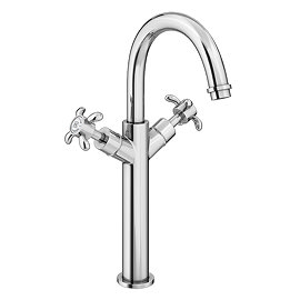 Trafalgar French Crosshead Tall Basin Mixer Tap Chrome
