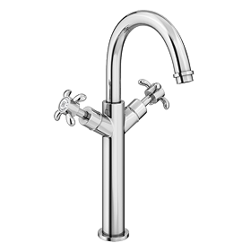 Trafalgar French Crosshead Tall Basin Mixer Tap Chrome