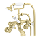 Trafalgar French Crosshead Wall Mounted Bath Shower Mixer & Shower Kit Brushed Brass