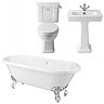 Trafalgar Full Bathroom Suite (WC with 640 Basin, Pedestal & 1695 Double Ended Bath)