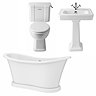 Trafalgar Full Bathroom Suite (WC with 640 Basin, Pedestal & 1685 Slipper Bath)