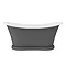 Trafalgar Grey 1685 x 745 Double Ended Slipper Roll Top Bath  Feature Large Image