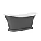 Trafalgar Grey 1685 x 745 Double Ended Slipper Roll Top Bath  Newest Large Image