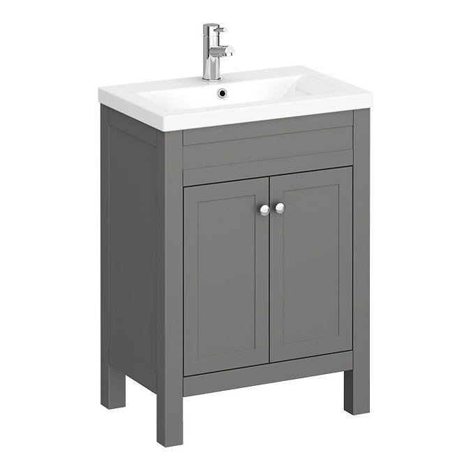 Trafalgar Grey Sink Vanity Unit + Toilet Package  Profile Large Image
