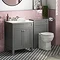 Trafalgar Grey Vanity Unit with White Marble Basin Top + Toilet Unit Pack Large Image