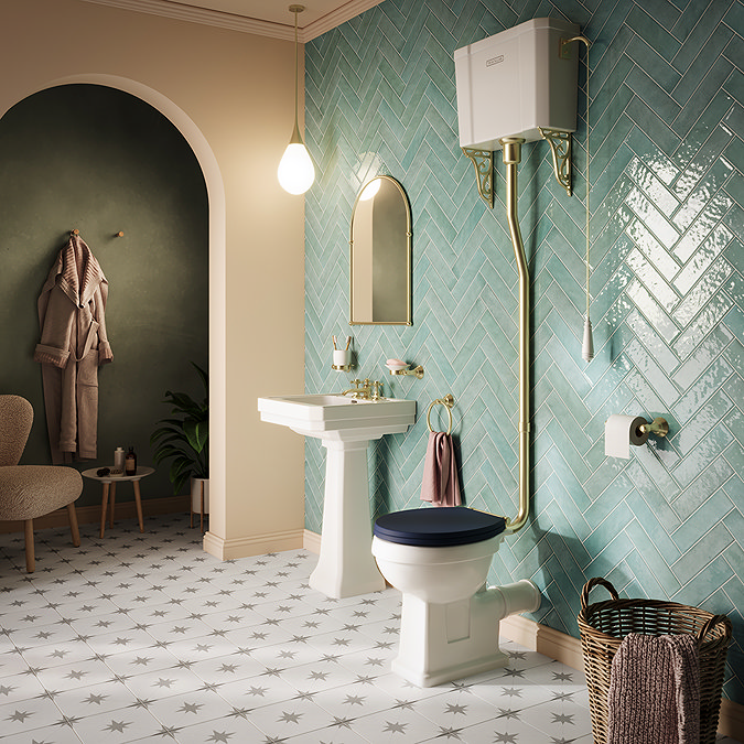 Trafalgar High Level Toilet (Brushed Brass) Excludes Seat