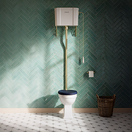 Trafalgar High Level Toilet (Brushed Brass) Excludes Seat