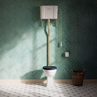 Trafalgar High Level Toilet (Brushed Brass) Excludes Seat 