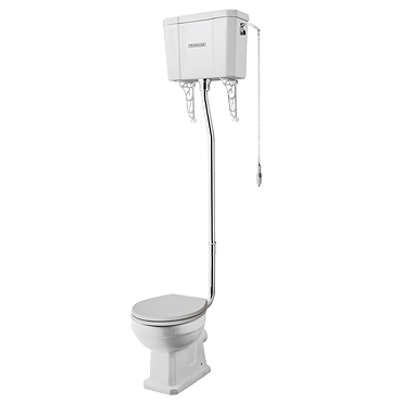 Trafalgar Traditional High-Level Pan, Cistern & Flush Pipe Kit - Excludes Seat - Chrome