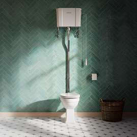 Trafalgar High Level Toilet (Chrome) Excludes Seat