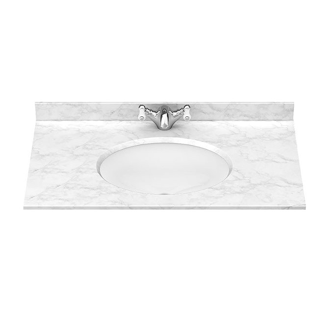 Trafalgar Insert Basin with Marble Effect Worktop (810 x 500mm - 1 Tap Hole)