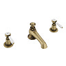 Trafalgar Lever 3 Hole Deck Mounted Basin Mixer & Pop-Up Waste Antique Brass